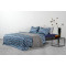 Комплект постельного белья полутораспальный из сатина голубого цвета с принтом blossom time из коллекции cuts&pieces