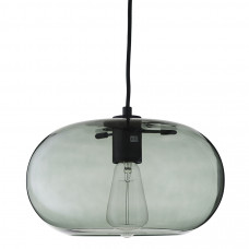 Лампа подвесная kobe, 17х?30 см, зеленое дымчатое стекло, черный цоколь